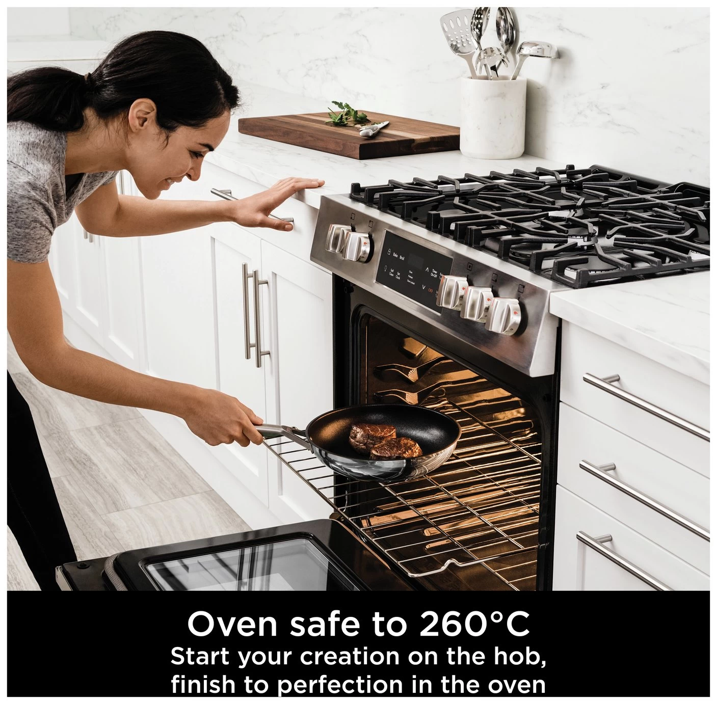 Ninja Zerostick Stainless Steel 5 Piece Non Stick Pan Set - Image 4