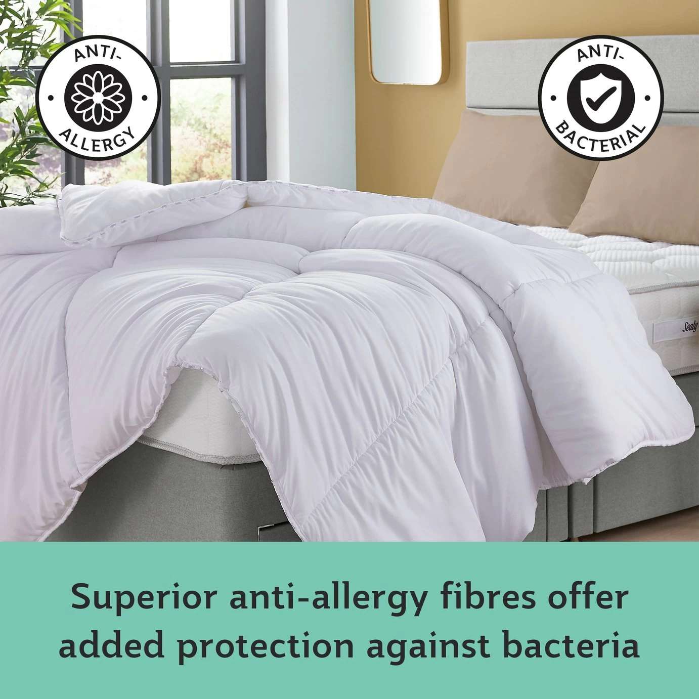Sealy Anti Allergy Hollowfibre 10.5Tog Duvet - Single - Image 2