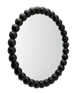 Habitat Beaded Round Wall Mirror - Black - 50x50cm