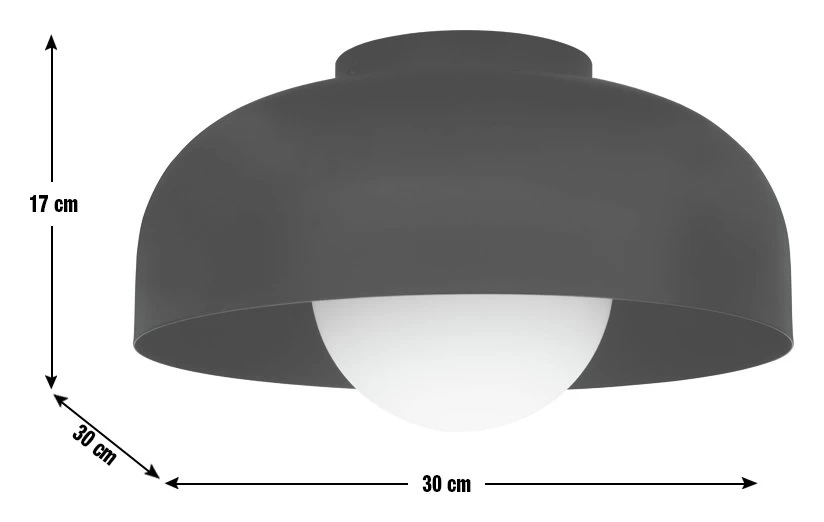 Habitat Modern Globe Metal Bathroom Ceiling Light - Black - Image 3
