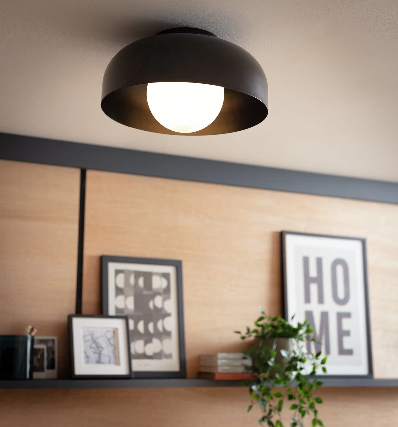 Habitat Modern Globe Metal Bathroom Ceiling Light - Black - Image 6