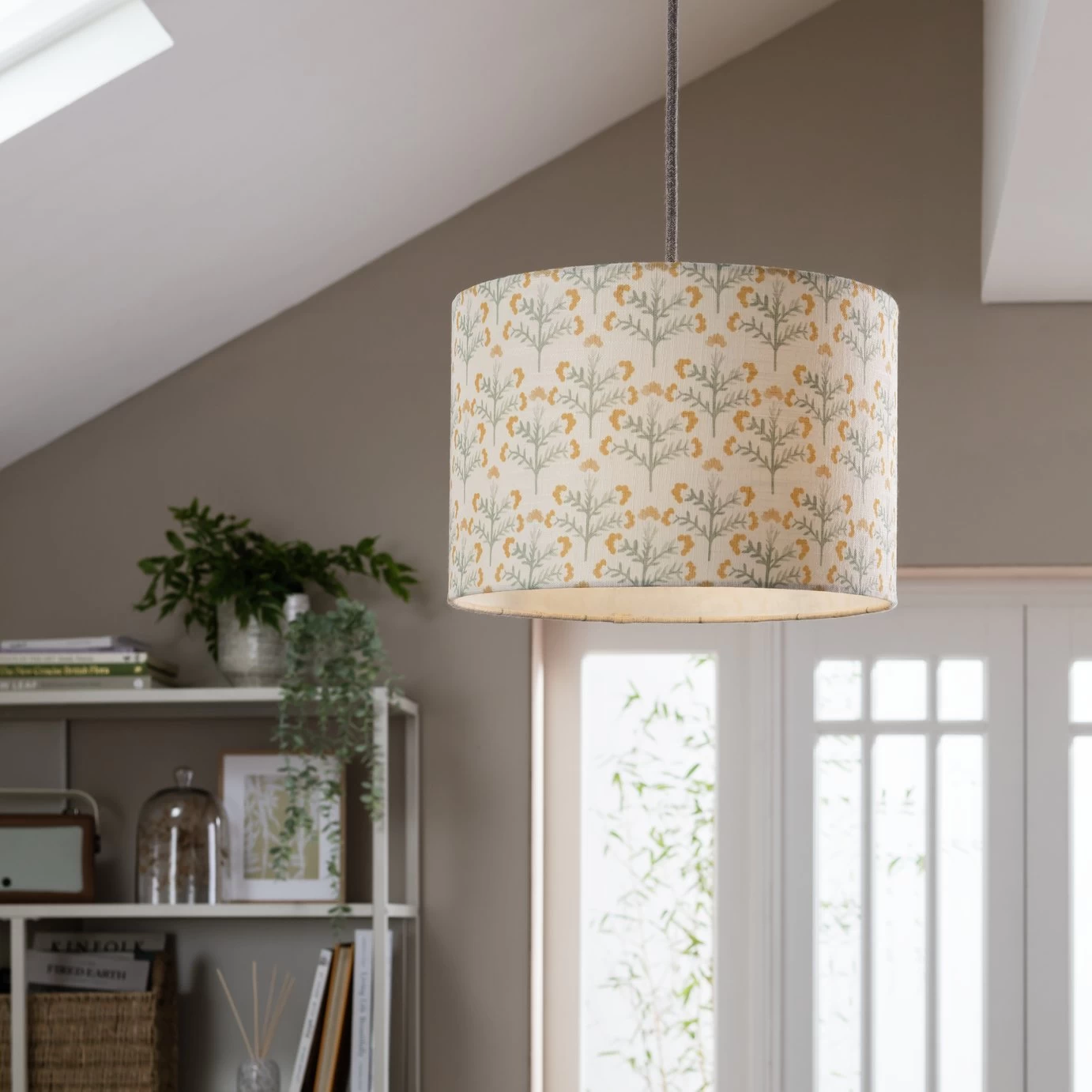 Habitat Floral Print Faux Linen Shade - Cream And Orange - Image 6