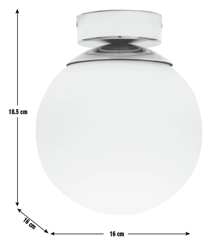 Habitat Opal Glass Bathroom Flush Ceiling Light - White - Image 3
