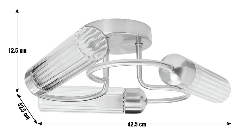 Habitat Ribbed Metal 3 Light Bathroom Ceiling Light - Gold - Image 3