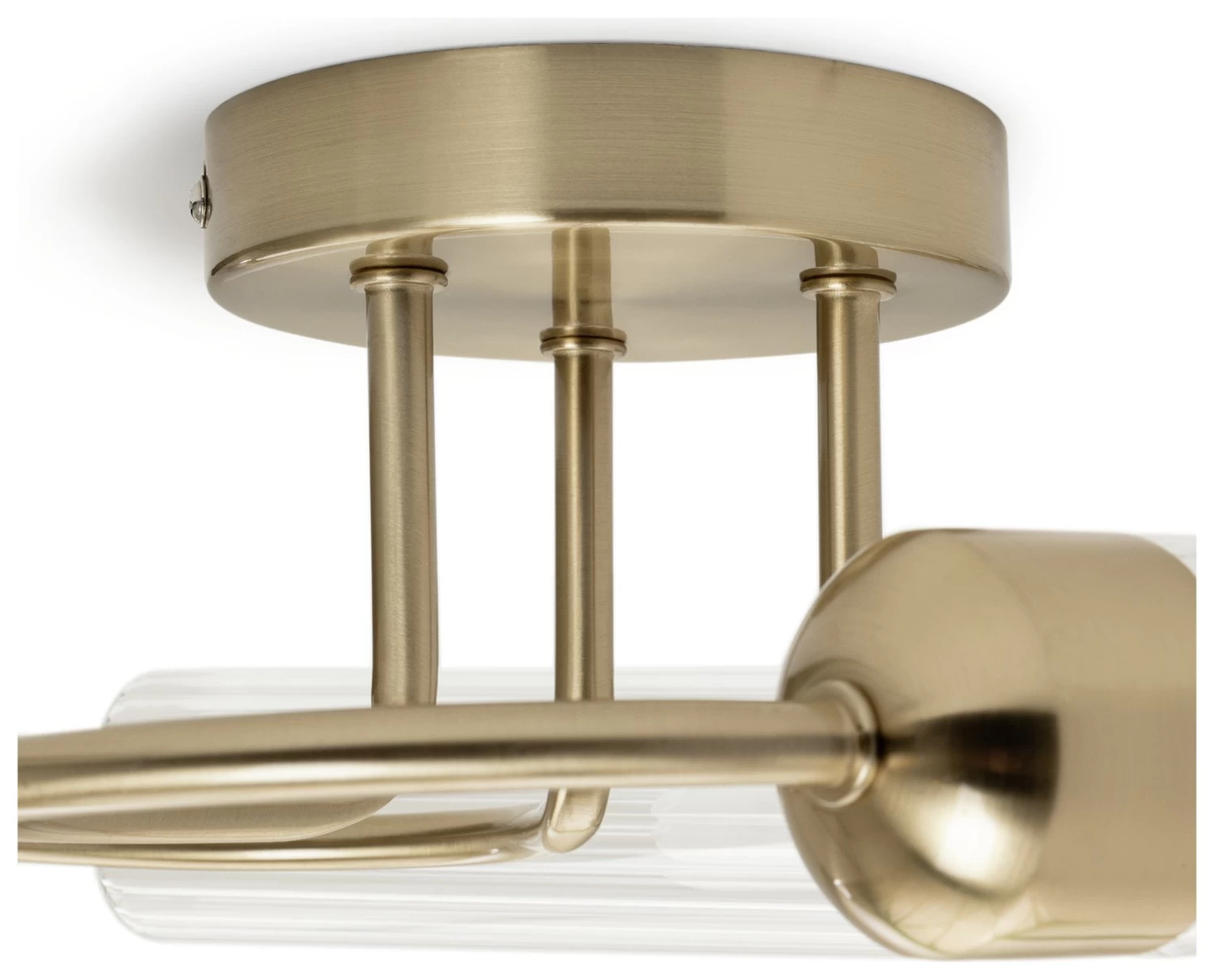 Habitat Ribbed Metal 3 Light Bathroom Ceiling Light - Gold - Image 5