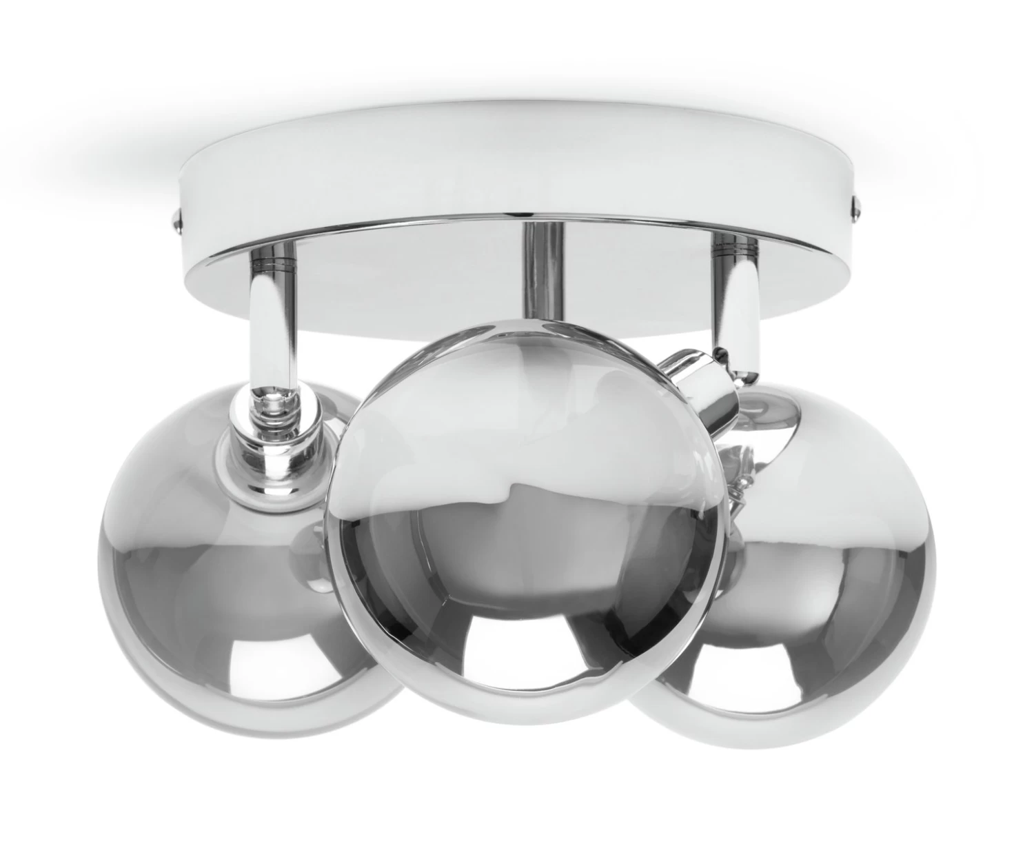 Habitat Globe Metal Bathroom Flush To Ceiling Light - Silver - Image 2