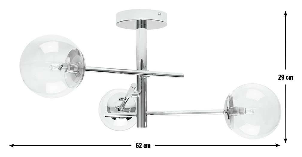 Habitat Sputnik Metal Bathroom Flush Ceiling Light - Chrome - Image 3