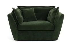 Habitat Jacques Velvet Cuddle Chair - Moss Green