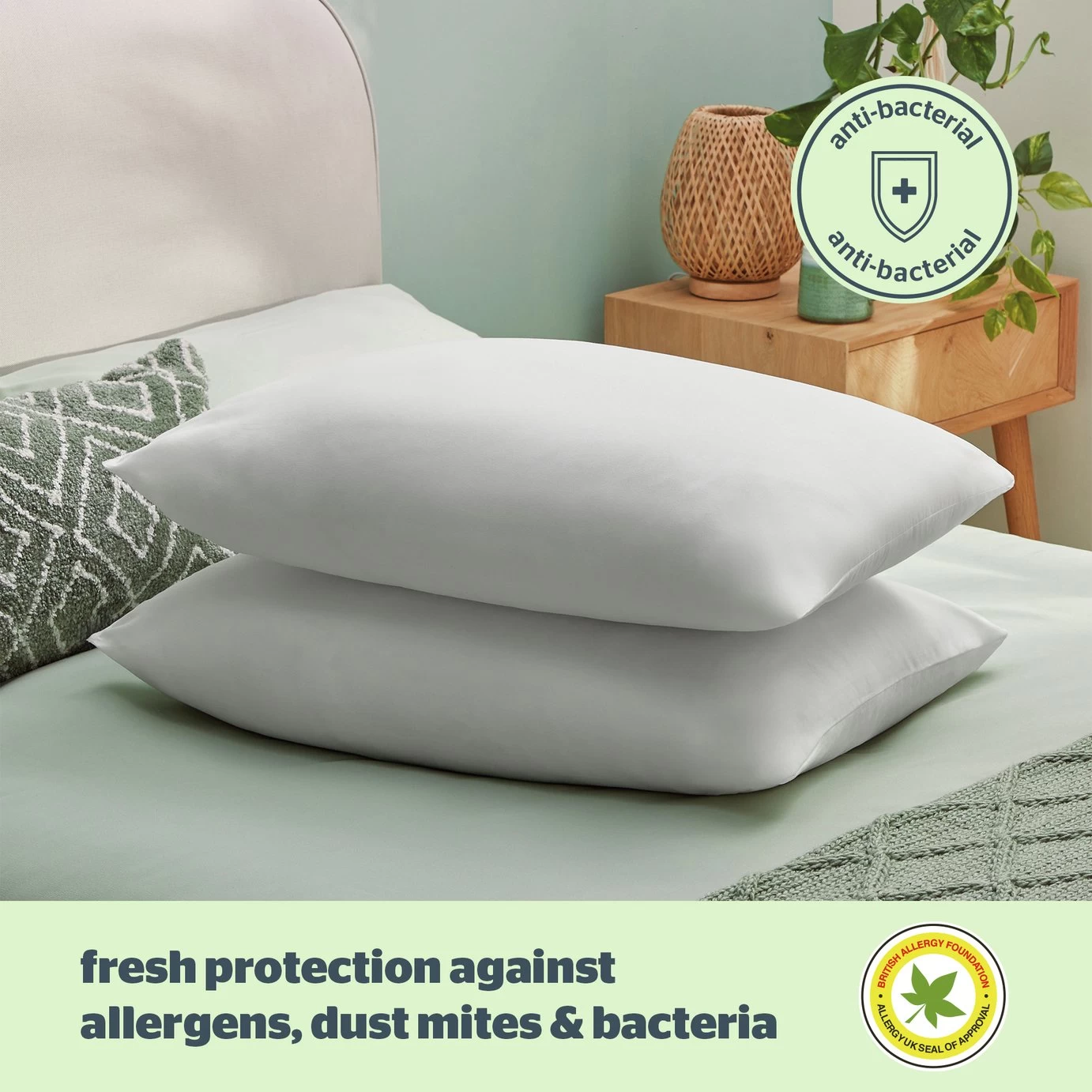 Silentnight Anti-Allergy Medium/ Soft Pillow - 2 Pack - Image 2