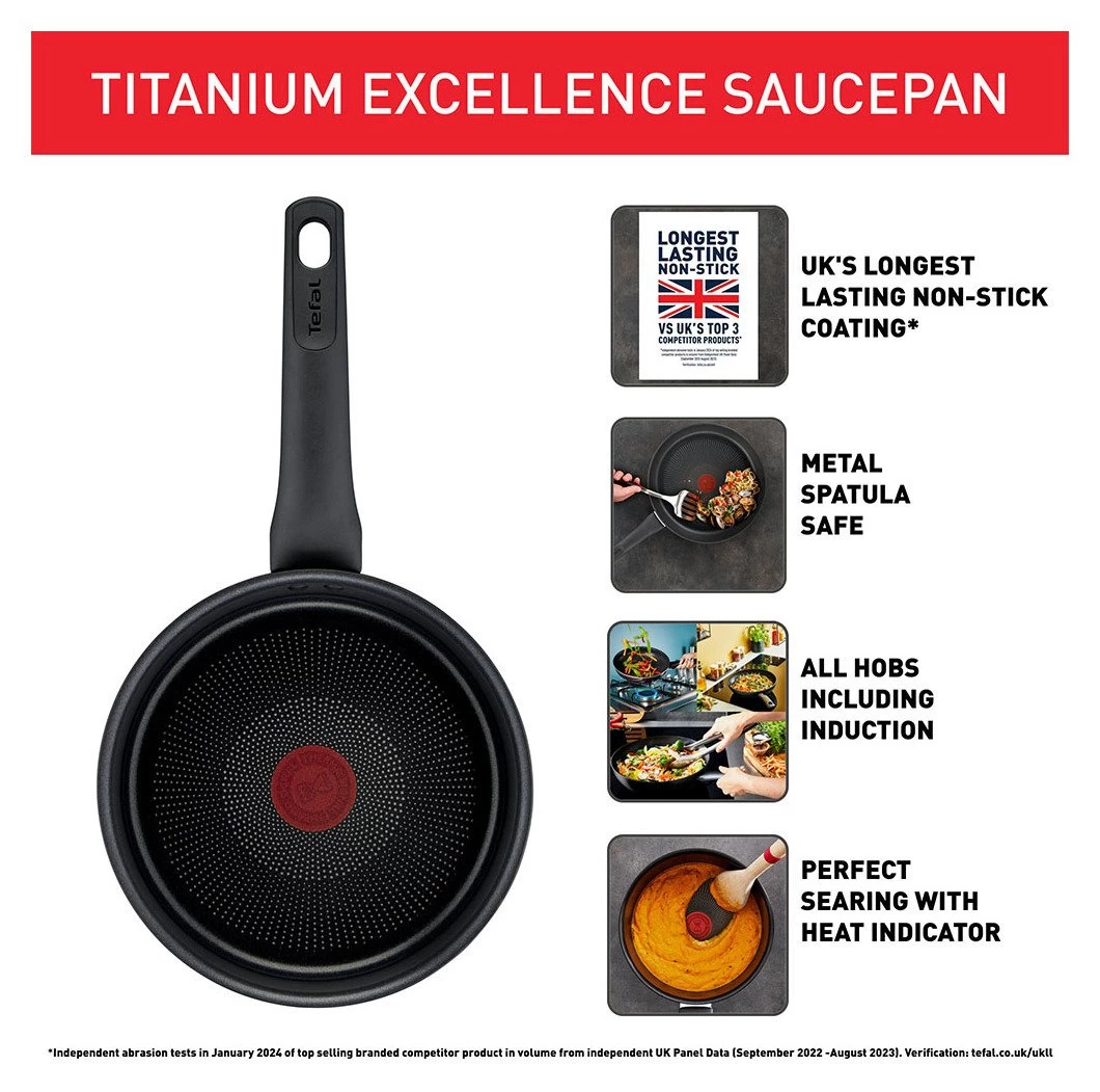 Tefal Titanium Excellence 16cm Aluminium Saucepan - Image 3