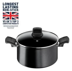 Tefal Titanium Excellence 24cm Aluminium Stock Pot - Black