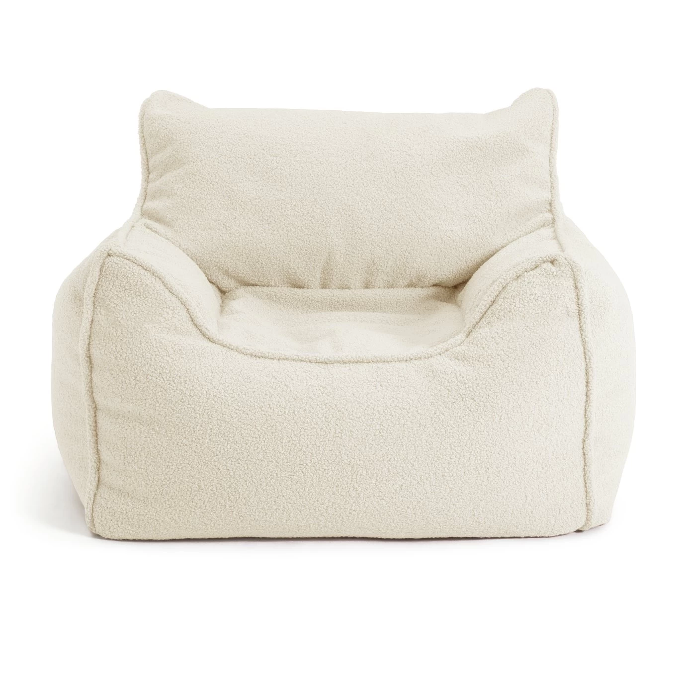 Habitat Kids Single Chair Boucle Bean Bag - Off White - Image 2