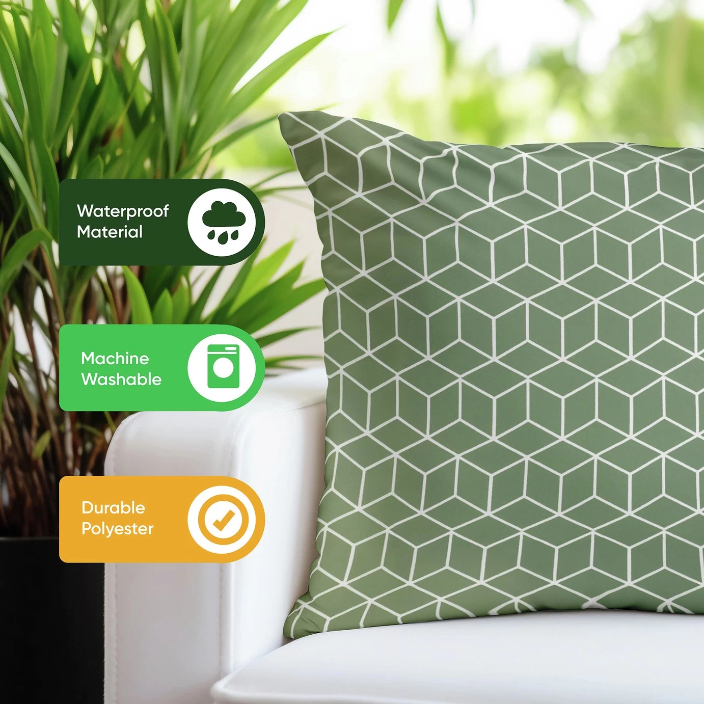 Streetwize Outdoor Cushion Green - Pack Of 4 - Image 5