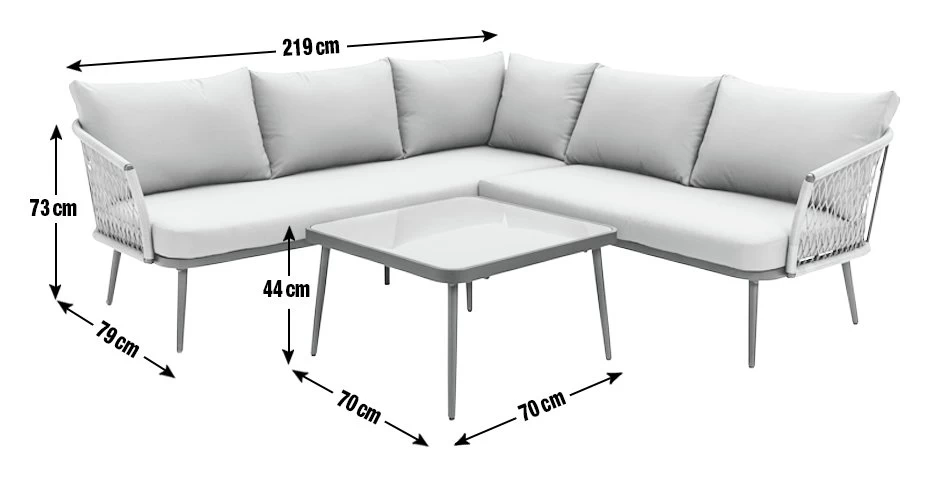 Habitat Habtat Somerset 5 Seater Metal Garden Corner Sofa Set - Grey - Image 4