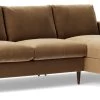 Swoon Evesham Velvet Right Hand Corner Sofa - Biscuit