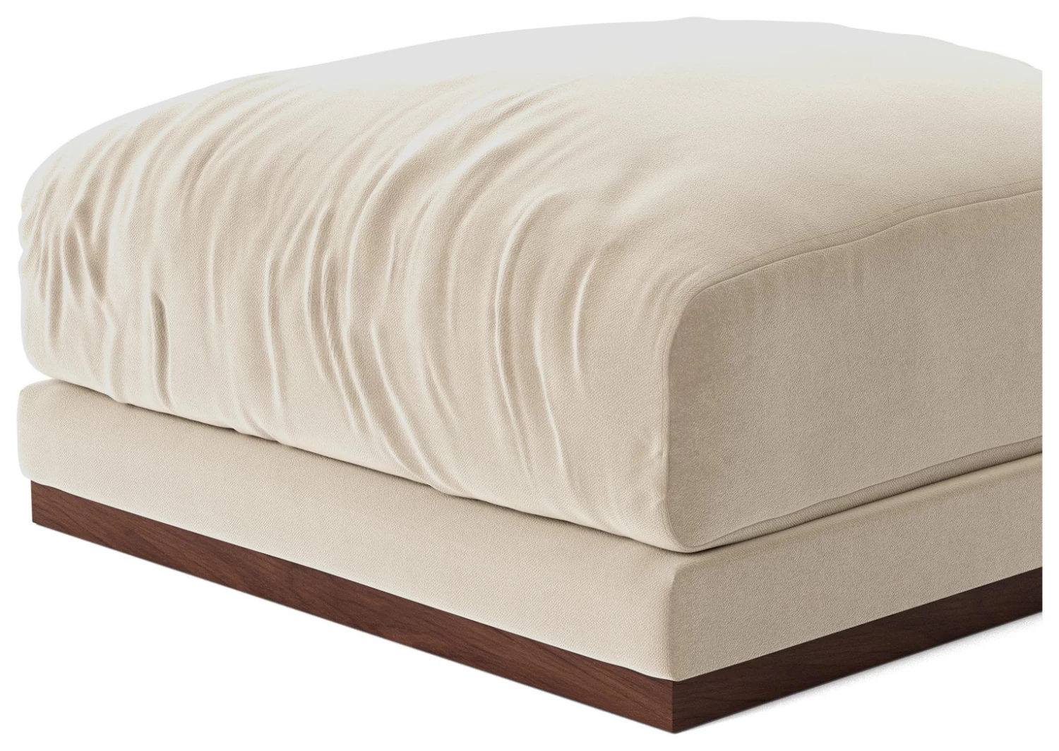 Swoon Denver Velvet Ottoman Footstool - Taupe - Image 6