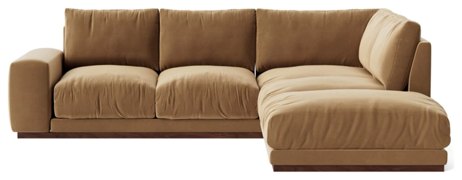 Swoon Denver Velvet Right Hand Corner Sofa - Biscuit - Image 5