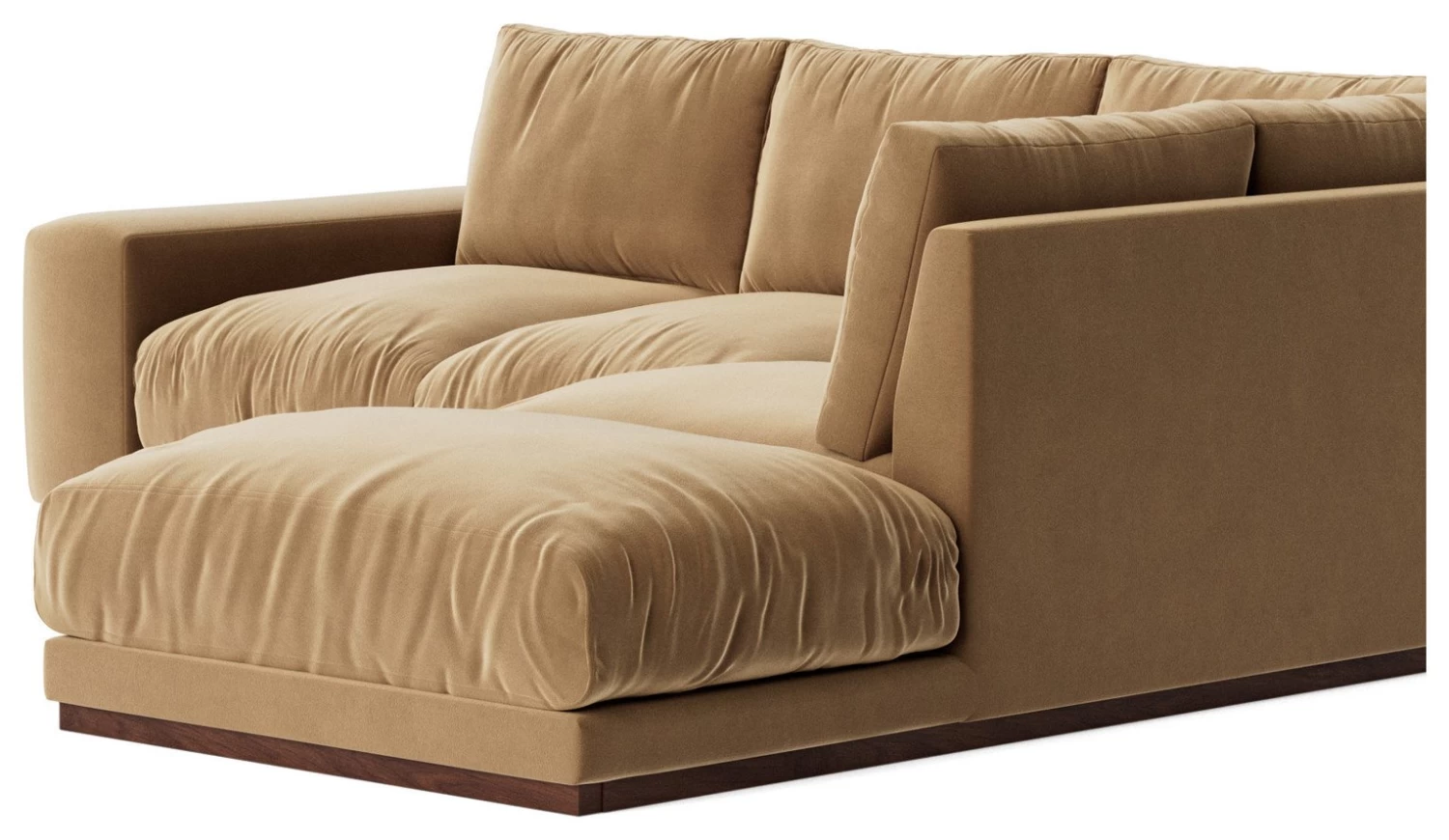 Swoon Denver Velvet Right Hand Corner Sofa - Biscuit - Image 6