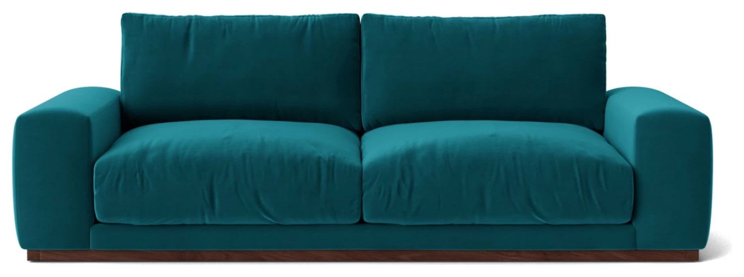 Swoon Denver Velvet 3 Seater Sofa- Kingfisher Blue