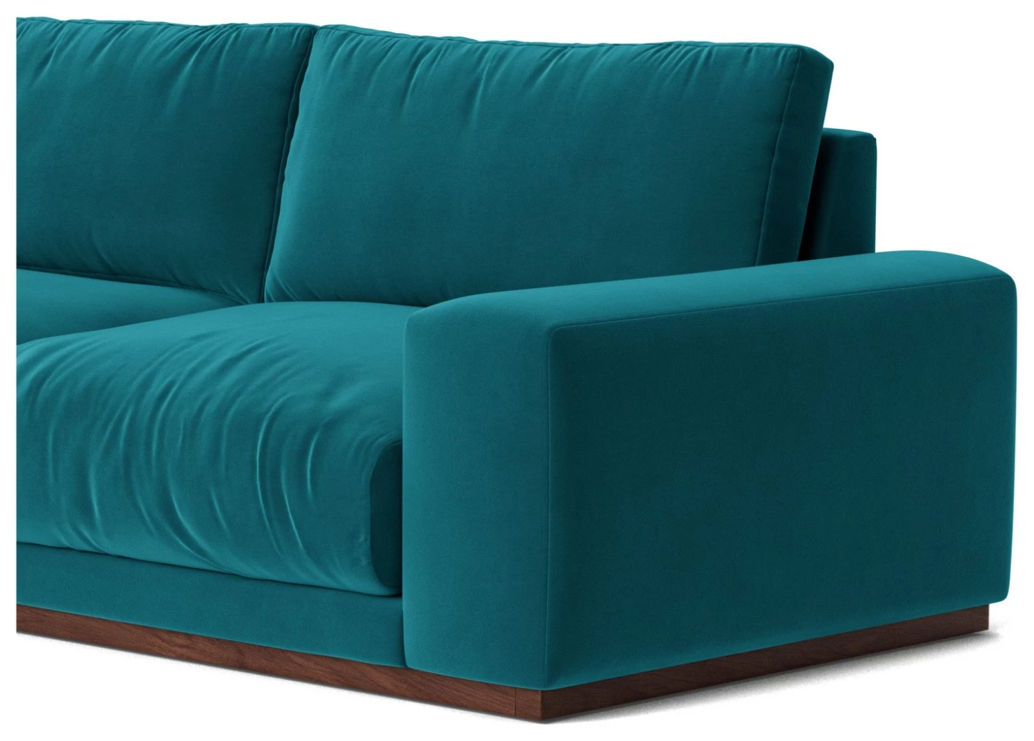 Swoon Denver Velvet 3 Seater Sofa- Kingfisher Blue - Image 5