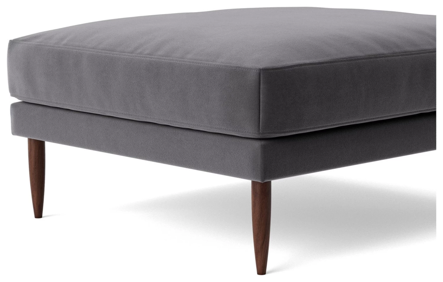 Swoon Kalmar Velvet Ottoman Footstool - Granite Grey - Image 6