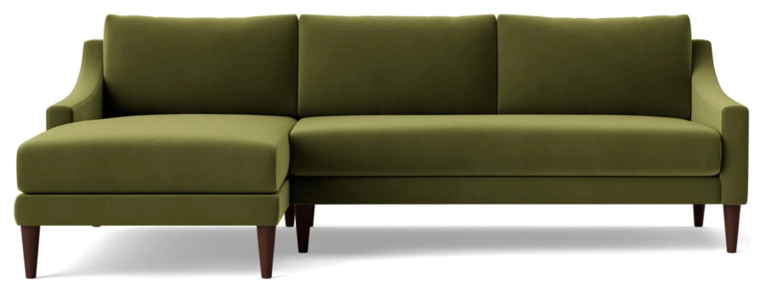 Swoon Turin Velvet Left Hand Corner Sofa - Fern Green - Image 5