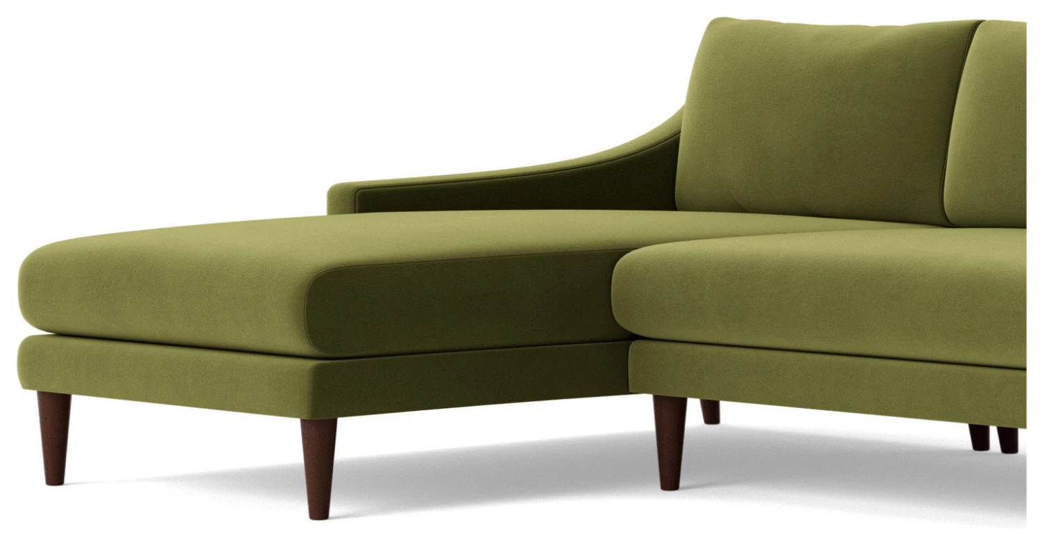 Swoon Turin Velvet Left Hand Corner Sofa - Fern Green - Image 7