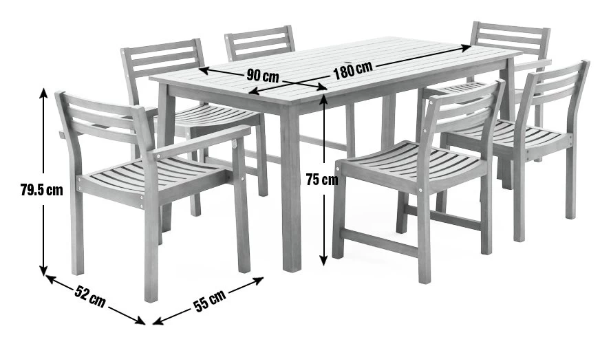 Habitat Amalfi 6 Seater Wooden Patio Set - Brown - Image 4