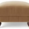 Swoon Winston Velvet Ottoman Footstool - Biscuit