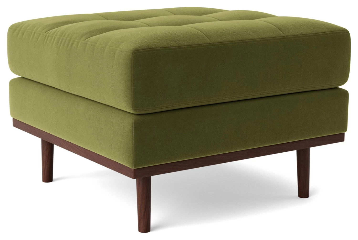 Swoon Berlin Velvet Ottoman Footstool - Fern Green