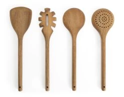 Habitat Global 4 Piece Wooden Utensils Set - Natural