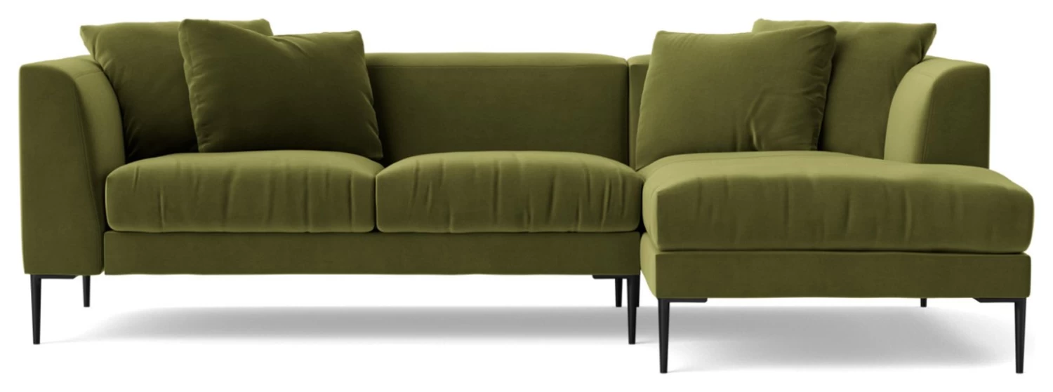 Swoon Alena Velvet Right Hand Corner Sofa - Fern Green - Image 5