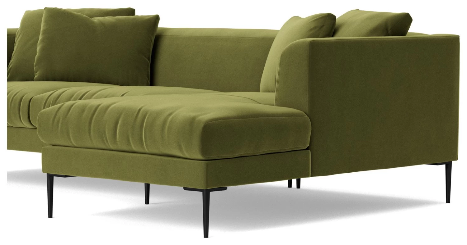 Swoon Alena Velvet Right Hand Corner Sofa - Fern Green - Image 6