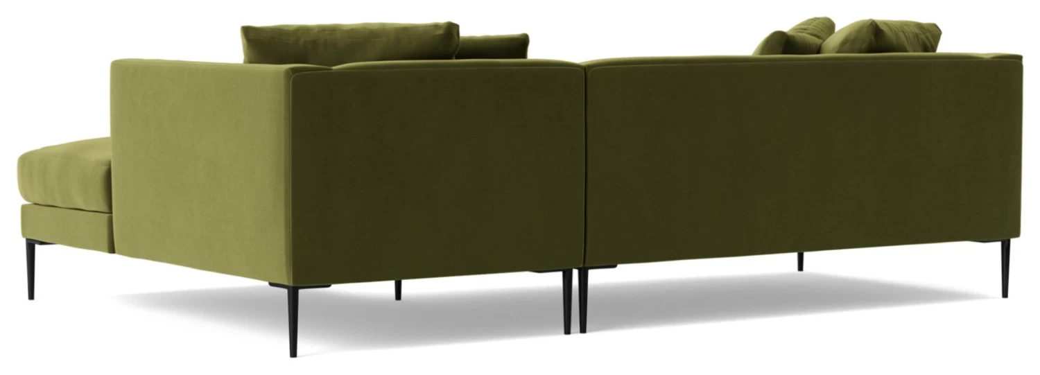 Swoon Alena Velvet Right Hand Corner Sofa - Fern Green - Image 7