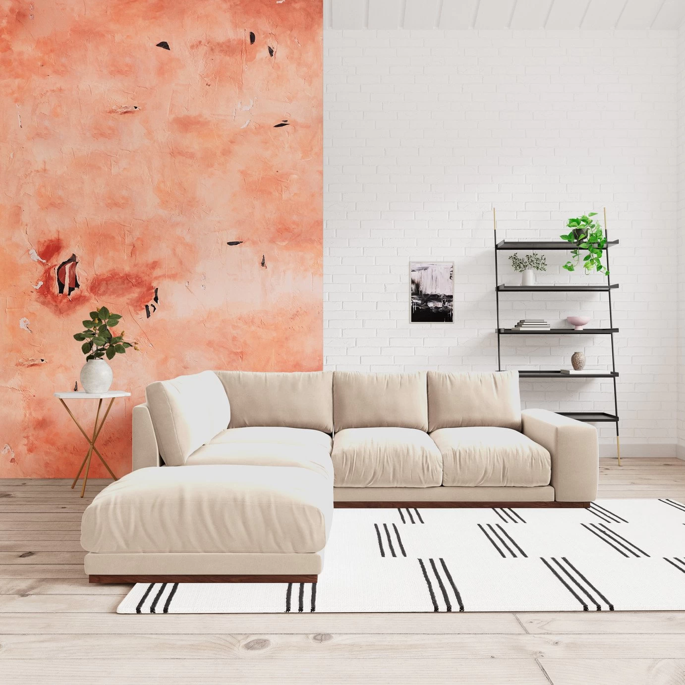 Swoon Denver Velvet Left Hand Corner Sofa - Taupe - Image 2