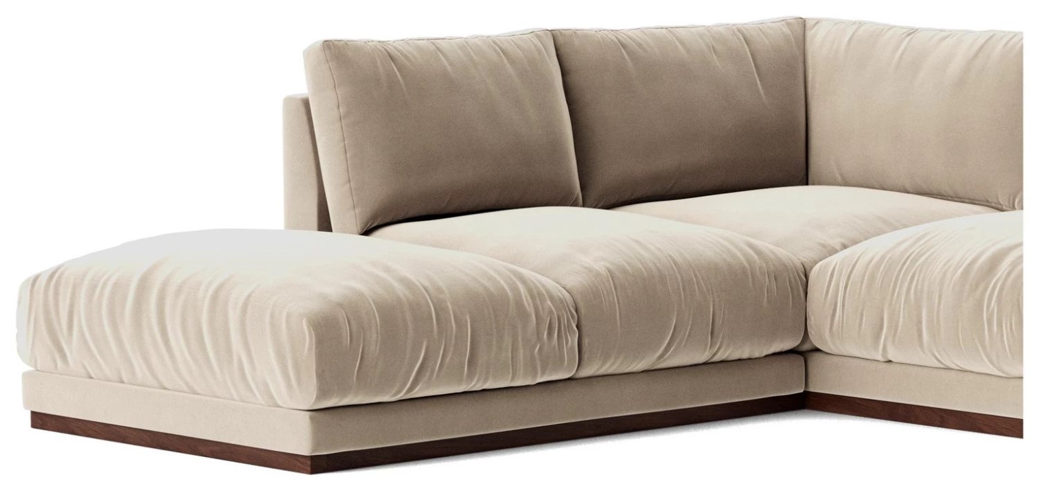 Swoon Denver Velvet Left Hand Corner Sofa - Taupe - Image 7