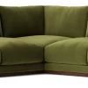 Swoon Denver Velvet 5 Seater Corner Sofa - Fern Green