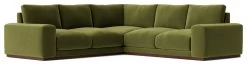 Swoon Denver Velvet 5 Seater Corner Sofa - Fern Green