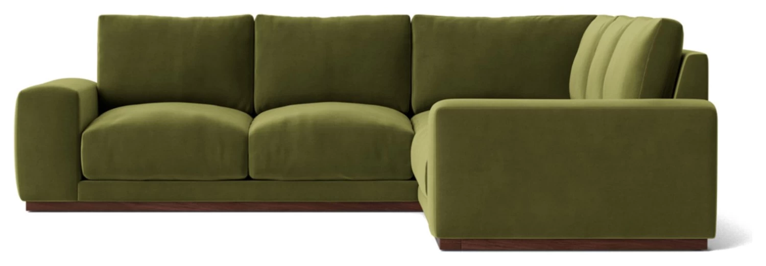Swoon Denver Velvet 5 Seater Corner Sofa - Fern Green - Image 5
