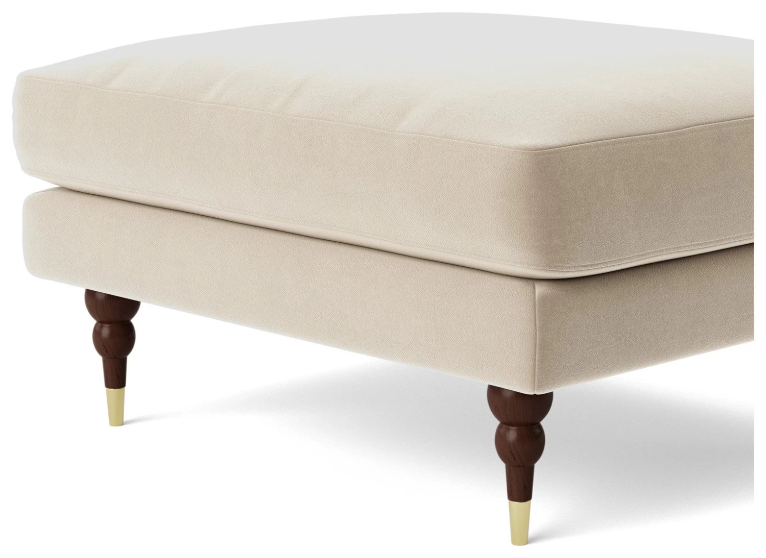 Swoon Charlbury Velvet Ottoman Footstool - Taupe - Image 6