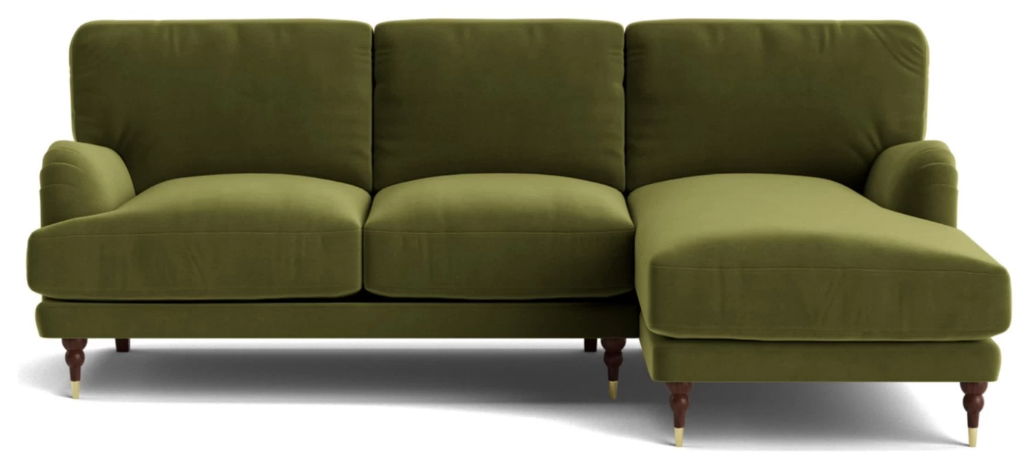 Swoon Charlbury Velvet Right Hand Corner Sofa - Fern Green - Image 5