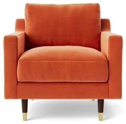 Swoon Rieti Velvet Armchair - Burnt Orange