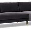 Swoon Rieti Velvet Right Hand Corner Sofa - Granite Grey