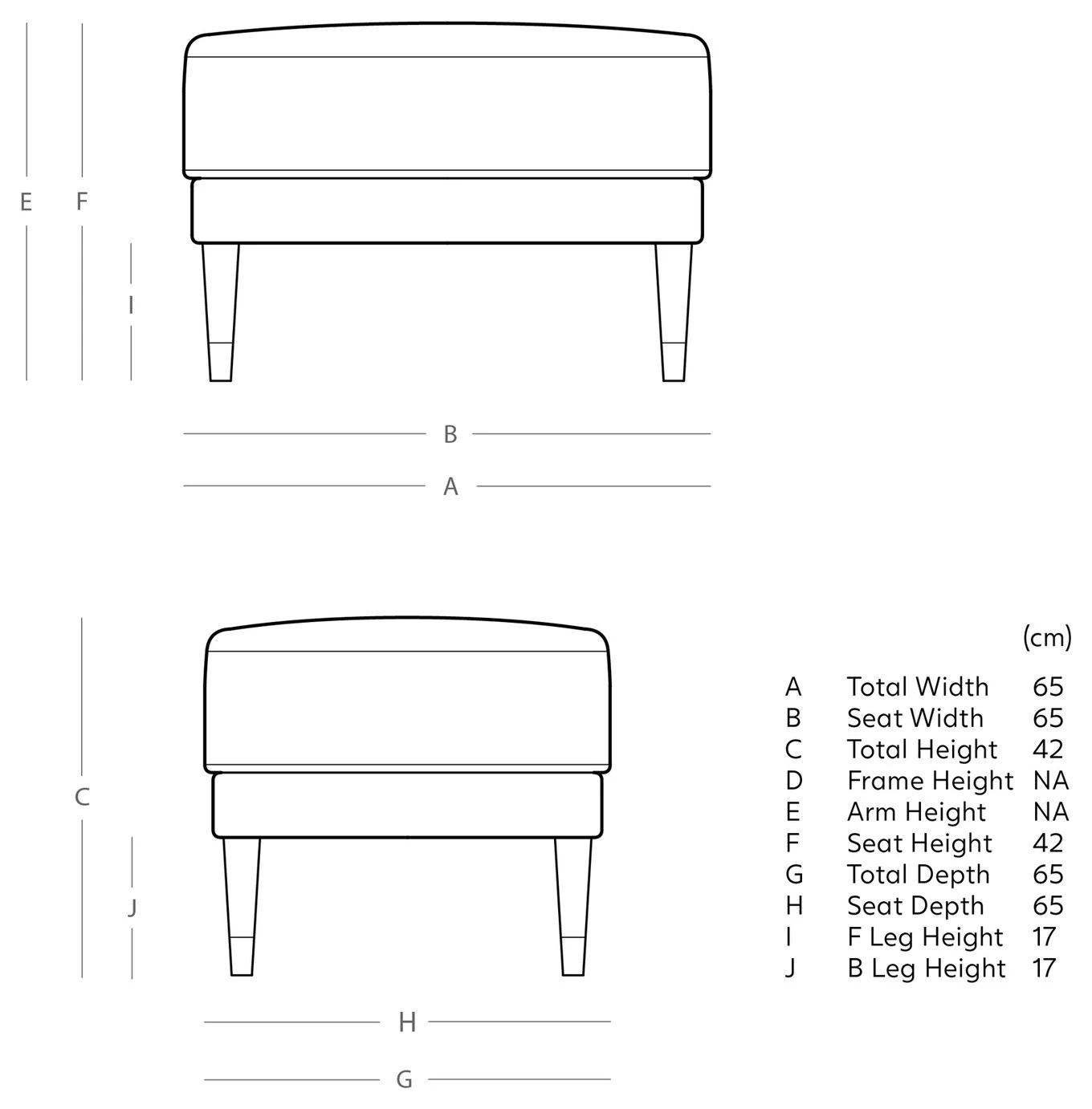 Swoon Rieti Velvet Ottoman Footstool - Granite Grey - Image 4