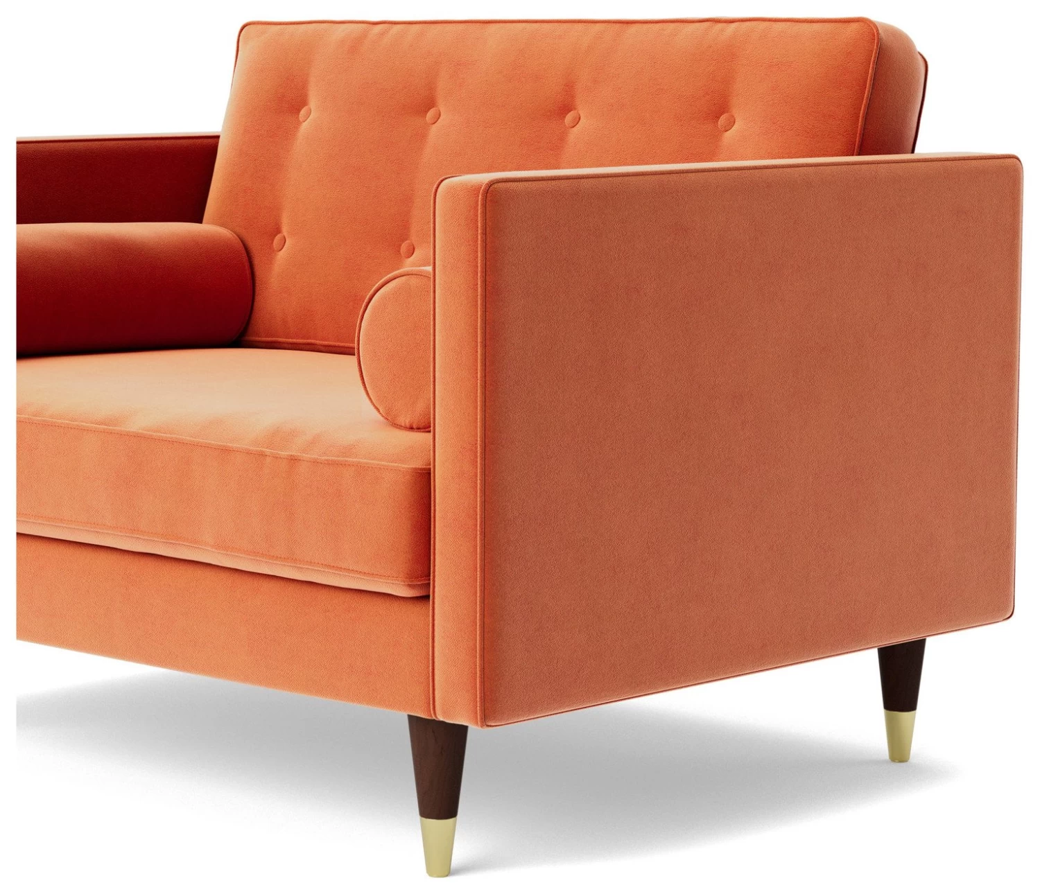 Swoon Porto Velvet Cuddle Chair - Burnt Orange - Image 7