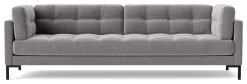Swoon Landau Velvet 3 Seater Sofa - Silver Grey