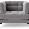 Swoon Landau Velvet Armchair - Silver Grey