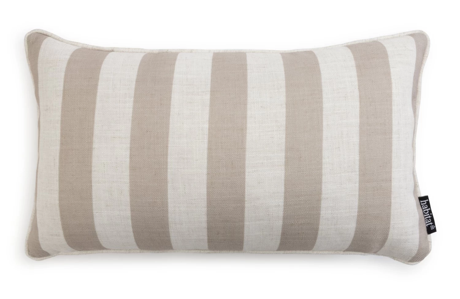 Habitat Striped Cushion - Coffee Cream - 30x50cm