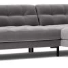 Swoon Landau Velvet Right Hand Corner Sofa - Silver Grey