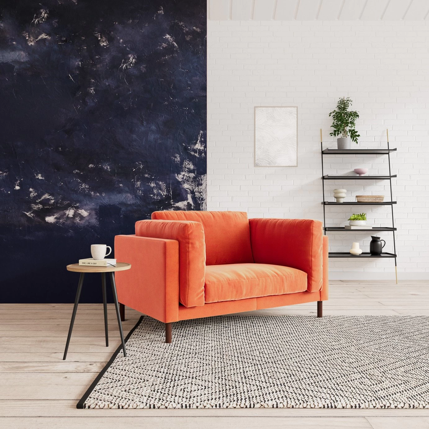 Swoon Munich Velvet Cuddle Chair - Burnt Orange - Image 2